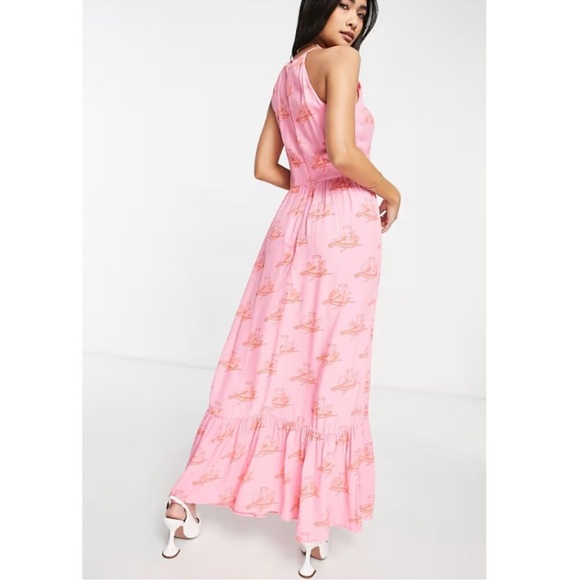 Never Fully Dressed Limoncello Halter Maxi Dress Pink Size 8 - Picture 10 of 10